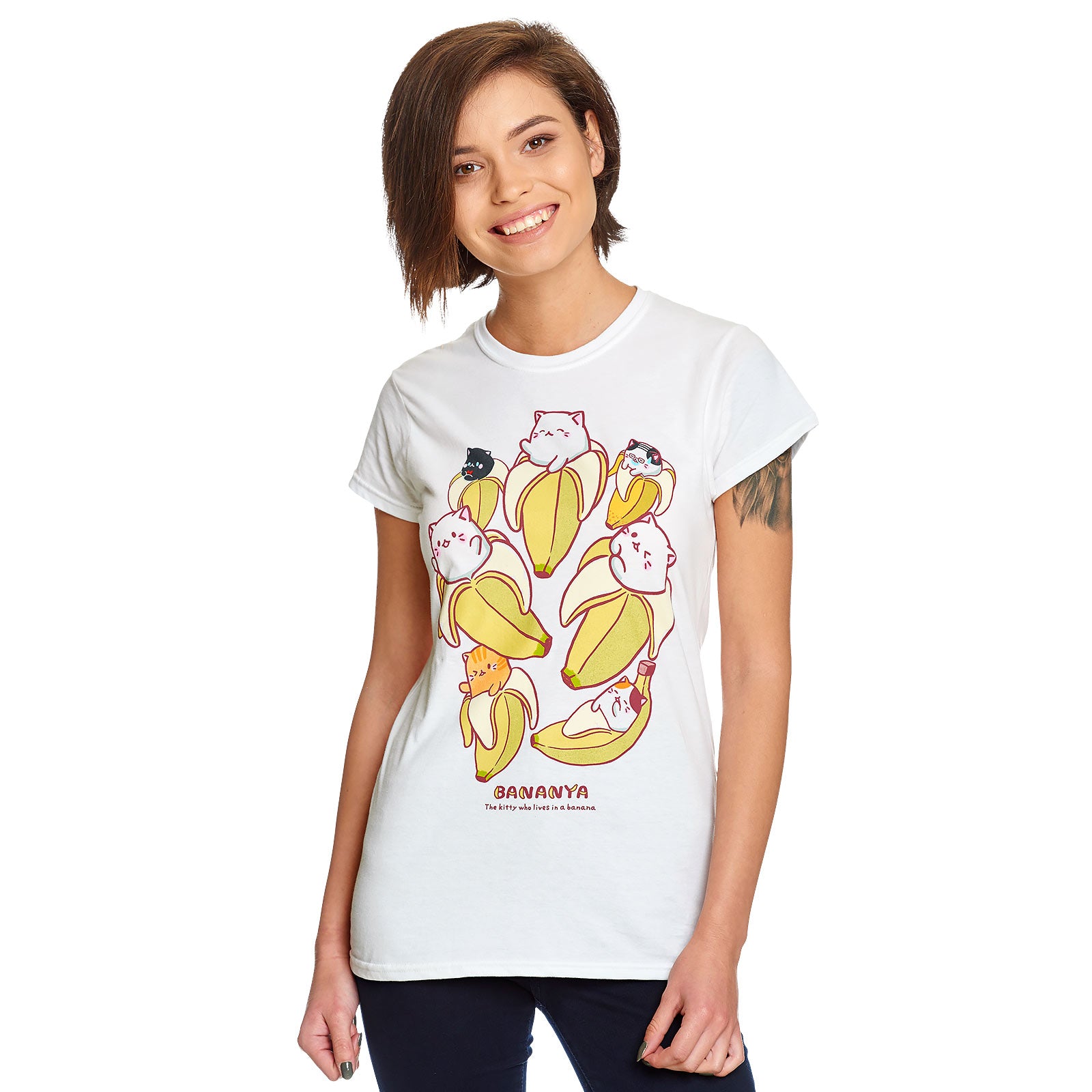 Bananya - Characters Women's T-Shirt white – Elbenwald