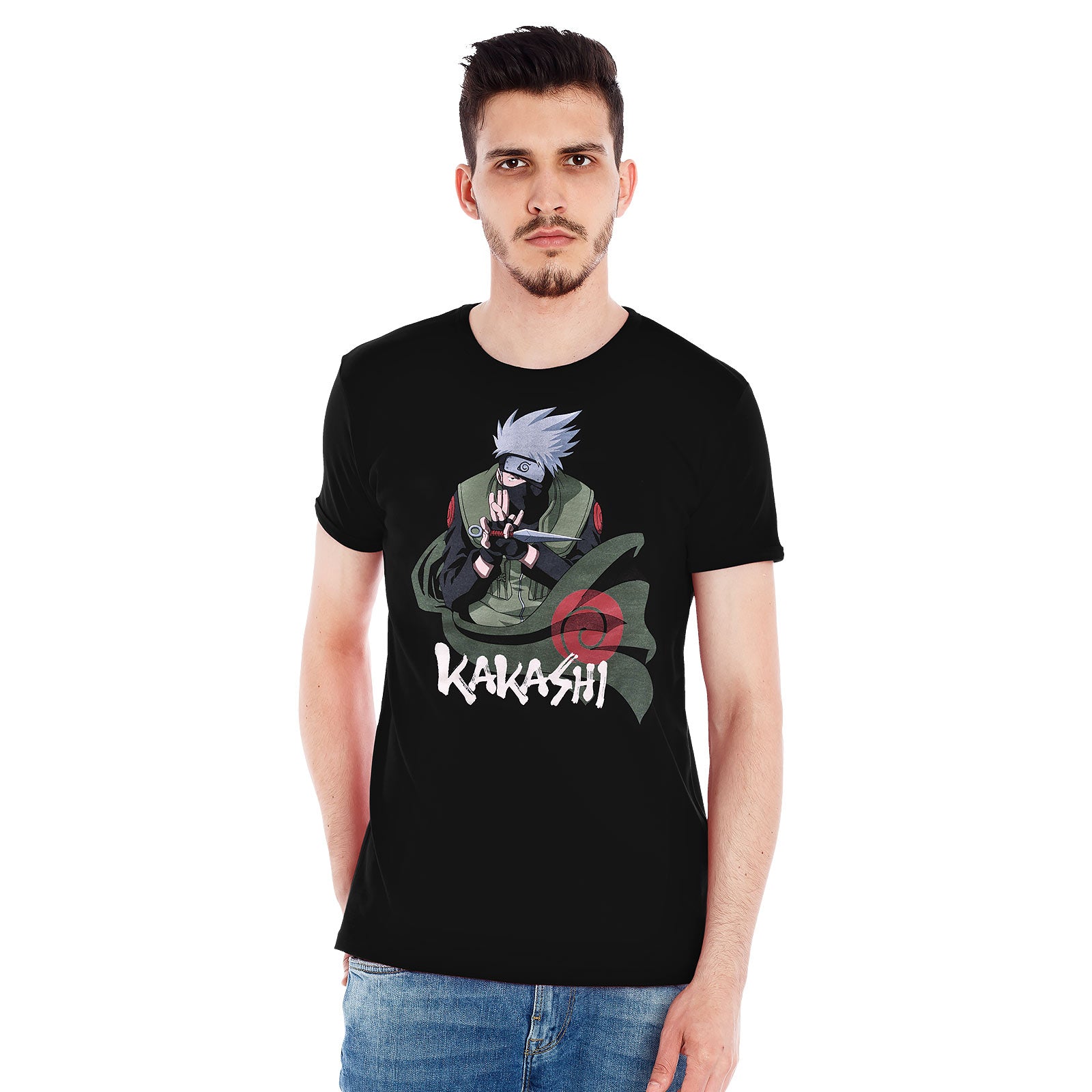 Naruto - Kakashi Knife T-Shirt Black – Elbenwald