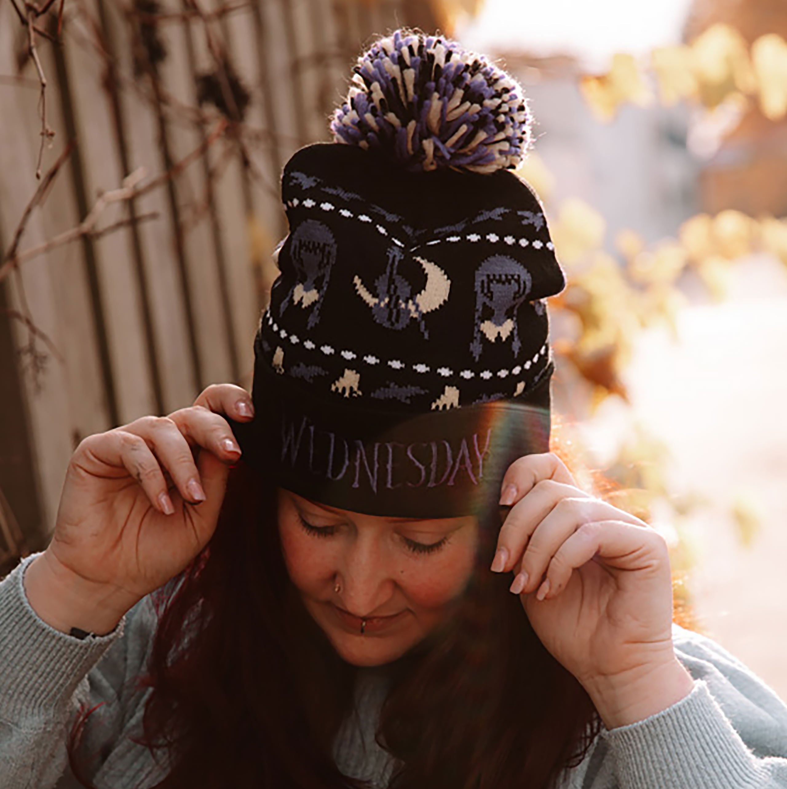 帽子 Poeme Bohemien 12fw beanie Wednesday - Midnight pom-pom beanie – Elbenwald