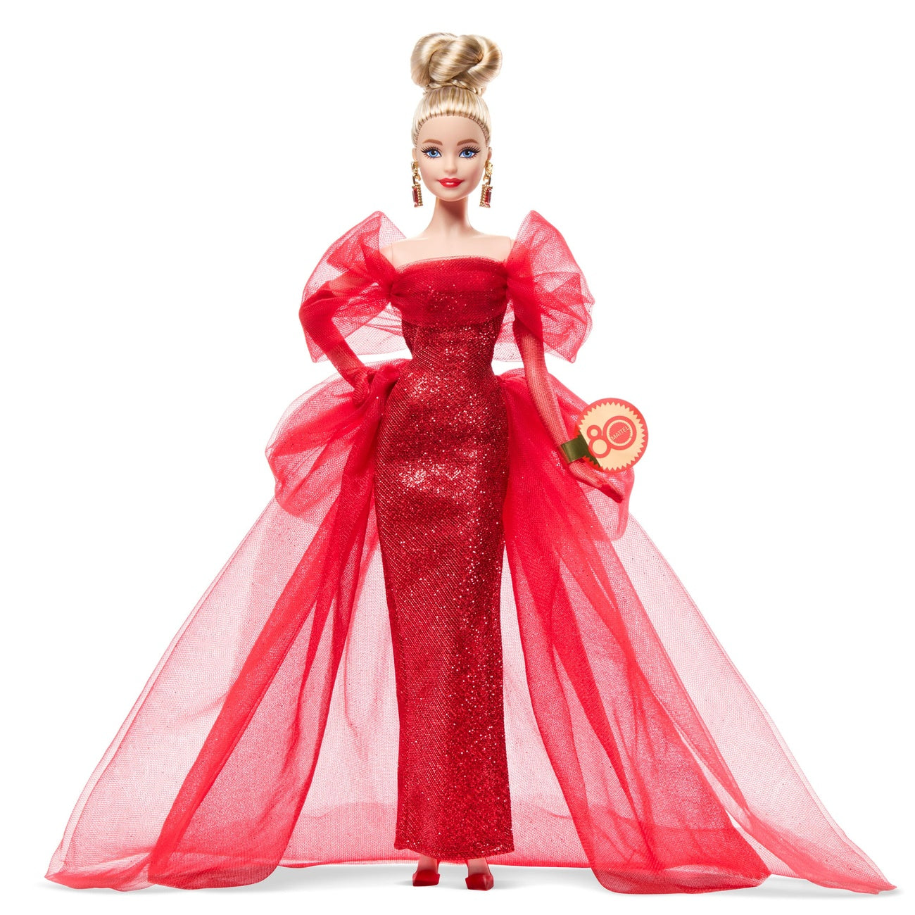 barbie evening dress Signature Doll 80th Anniversary Blonde – Elbenwald use only for special Blake | Black Short-Sleeve education Color:Suede Navy