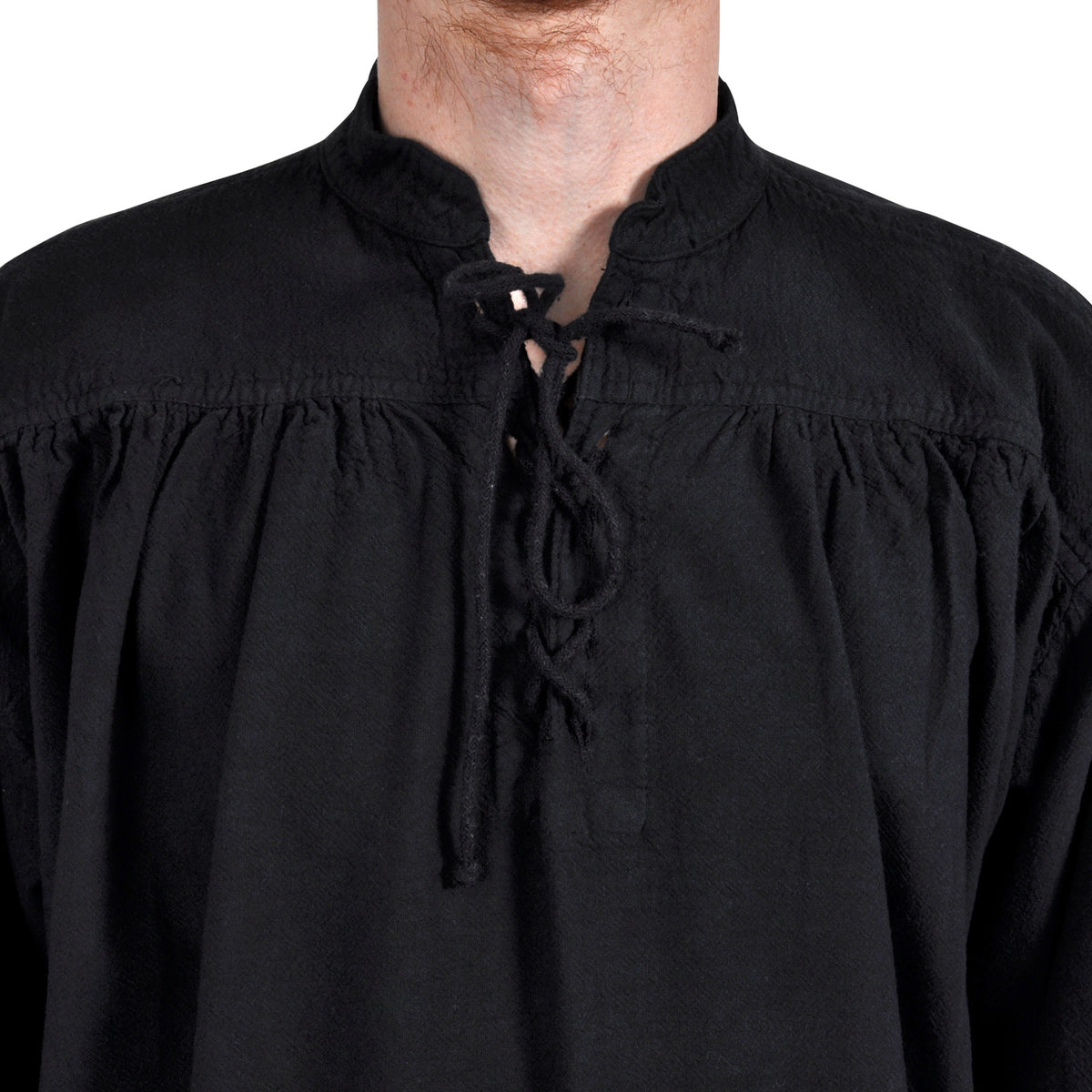 Product image Medieval Stand-Up Collar Lace-Up Shirt Friedrich black