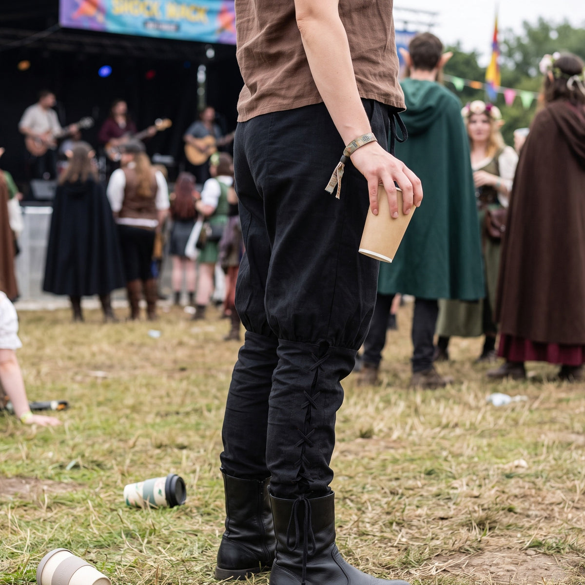 Product image Magnus Medieval Trousers with Lower Leg Lacing black