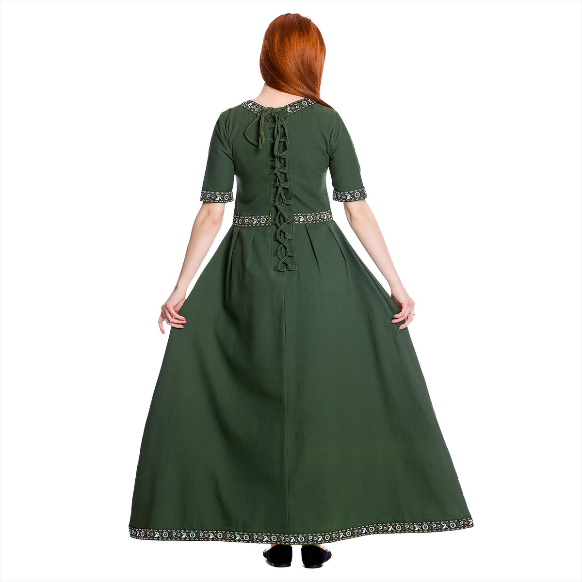 Product image Medieval dress Ennlin with short sleeves green