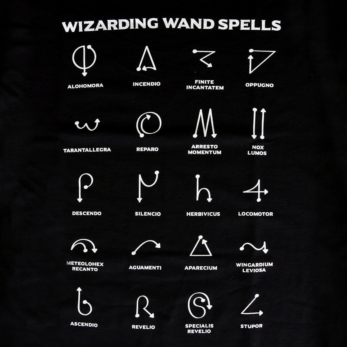 Product image Spells Chart T-Shirt for Harry Potter Fans