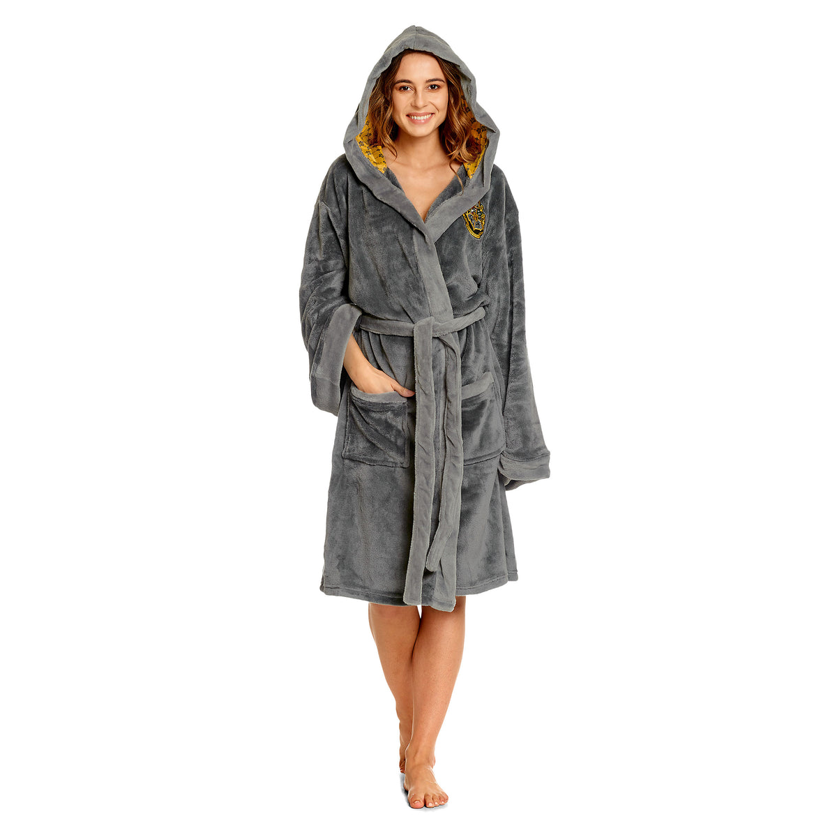 Product image Harry Potter - Hufflepuff Crest Bathrobe gray