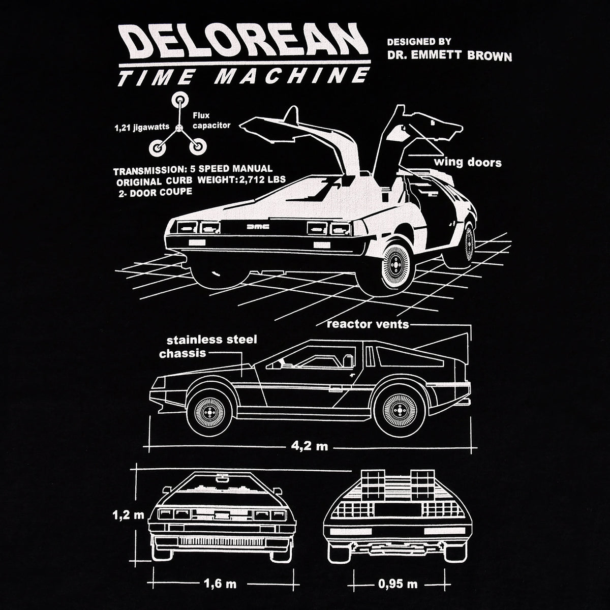 Product image Back to the Future - DeLorean T-Shirt Black