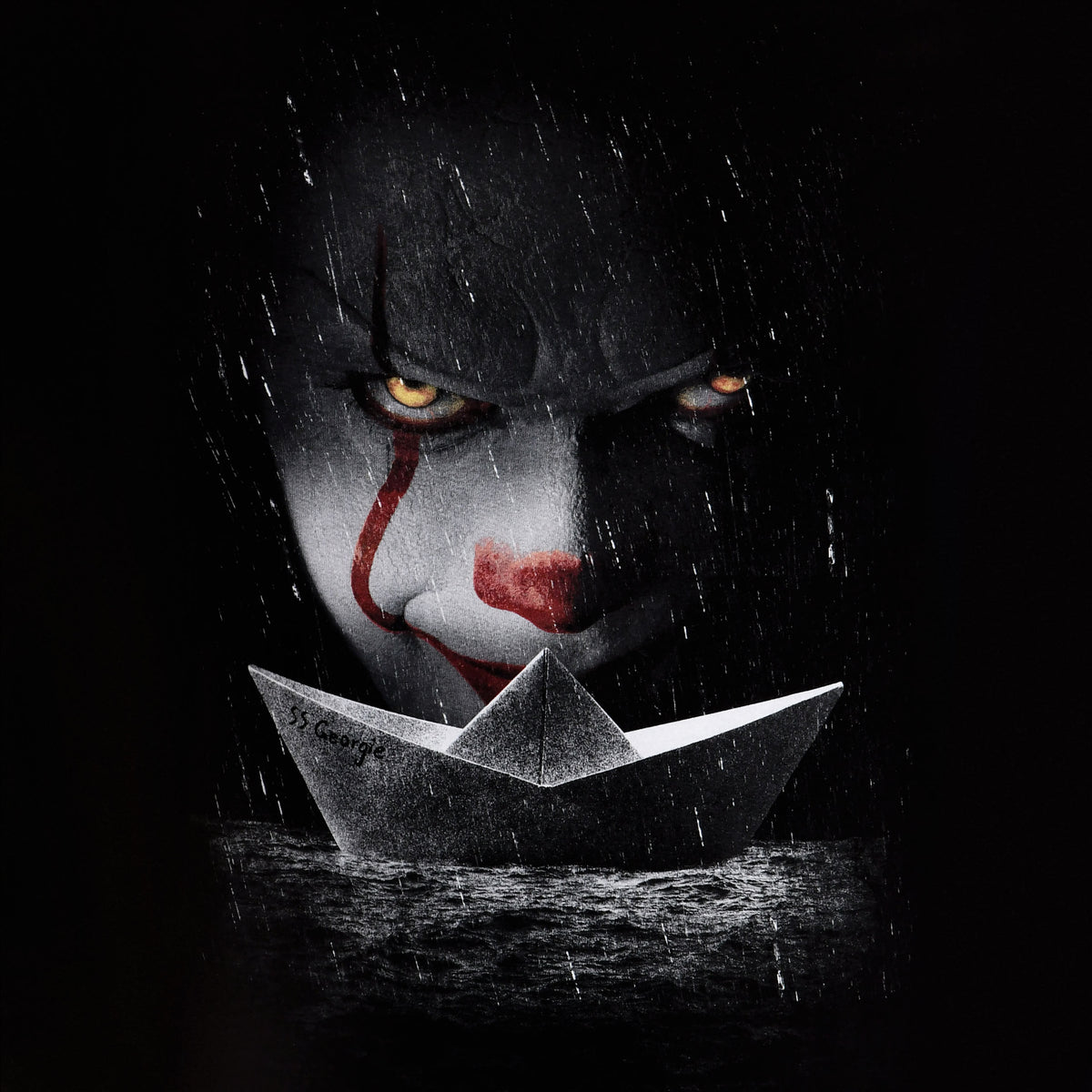 Product image Stephen King's IT - Pennywise Paper Boat T-Shirt Black
