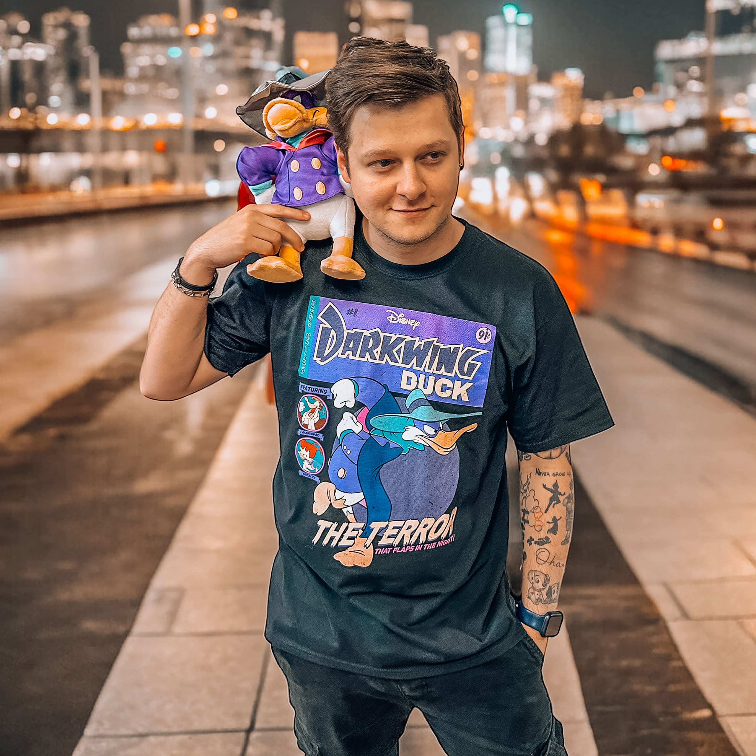 さ*ー様 90s Darkwing Duck ハンドペイント アート Tシャツ Darkwing Duck - Comic Cover T-Shirt black – Elbenwald