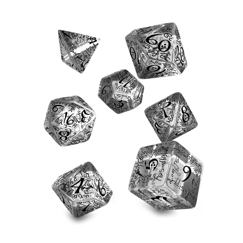 Product image Elvish Translucent & Black RPG Dice Set 7pcs