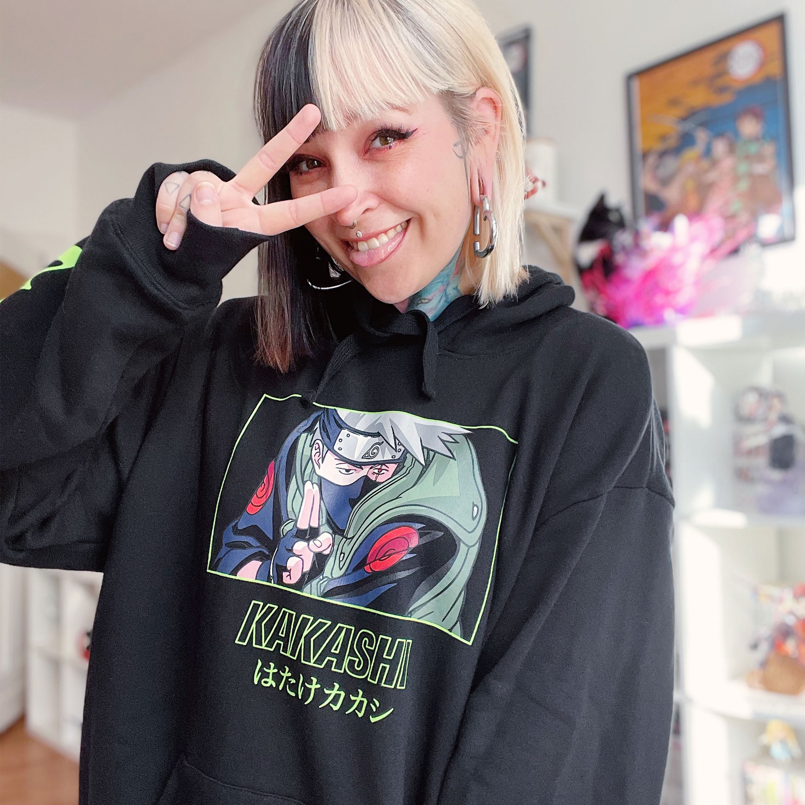 Naruto - Kakashi Raikiri Hoodie Black – Elbenwald