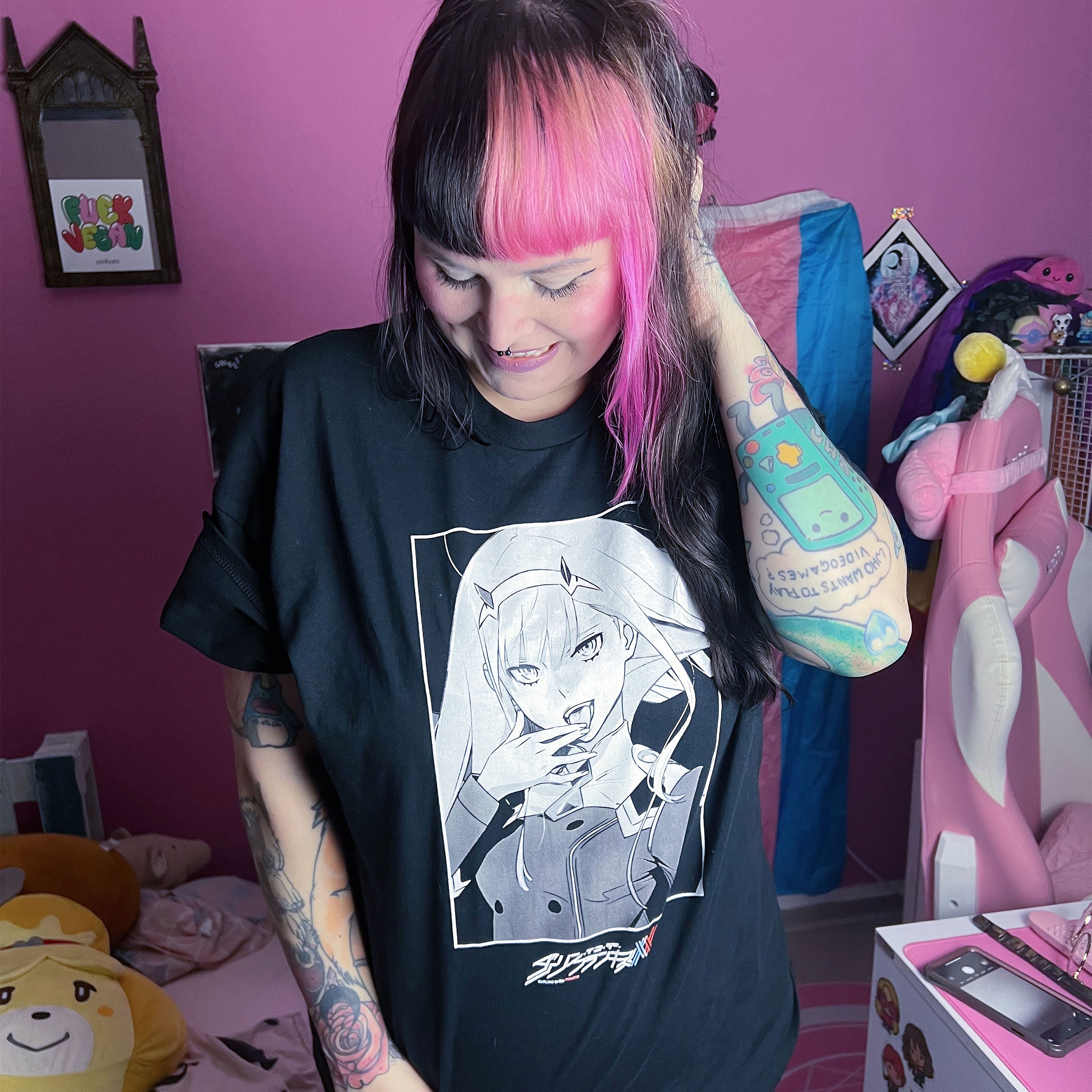 Darling in the Franxx - Zero Two Black Crew T-Shirt black – Elbenwald