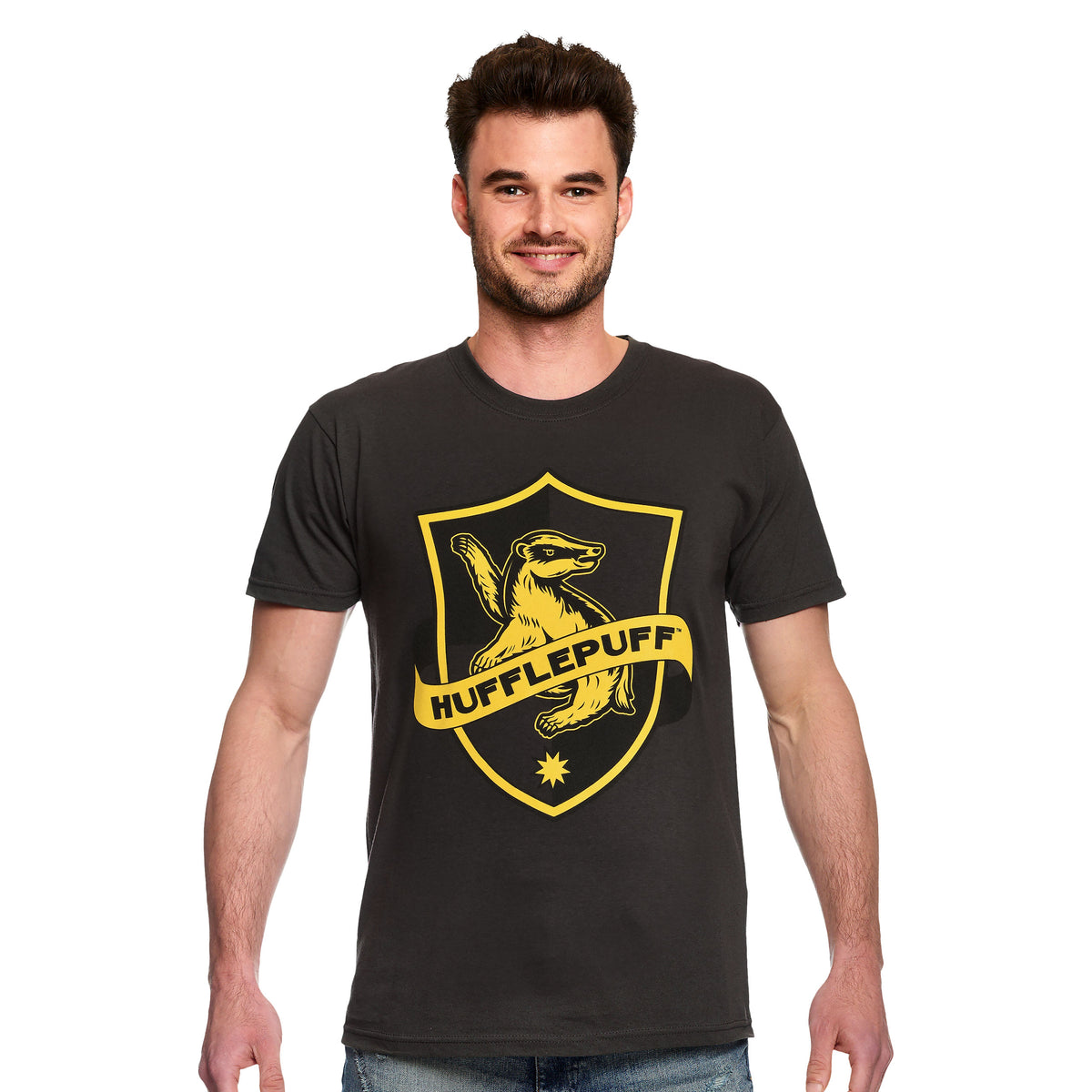 Product image Hufflepuff Logo T-Shirt Grey - Harry Potter