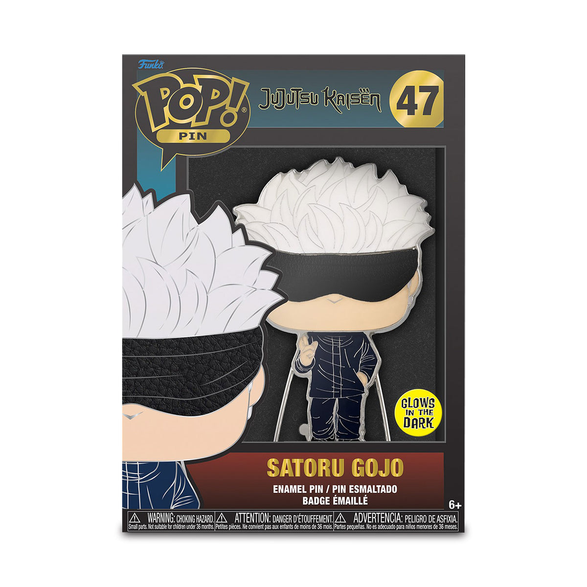 Product image Jujutsu Kaisen - Satoru Gojo Glow in the Dark Funko Pop Pin 10 cm