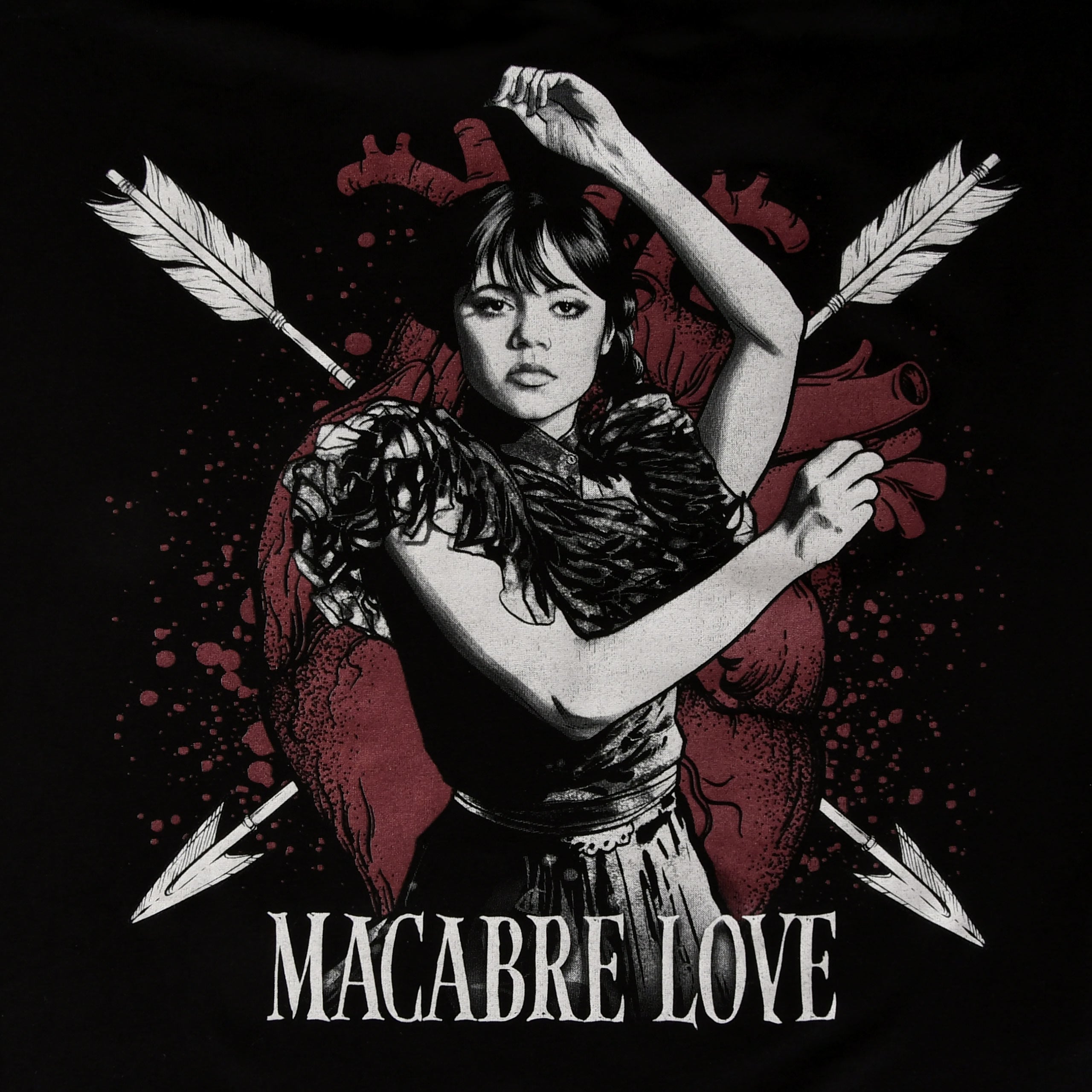 Product image Wednesday - Macabre Love T-shirt with Butterfly Sleeves