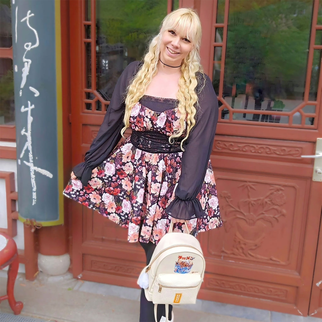 Product image Ilustrata - Dark Ramen Backpack with Pom Pom Pendant beige