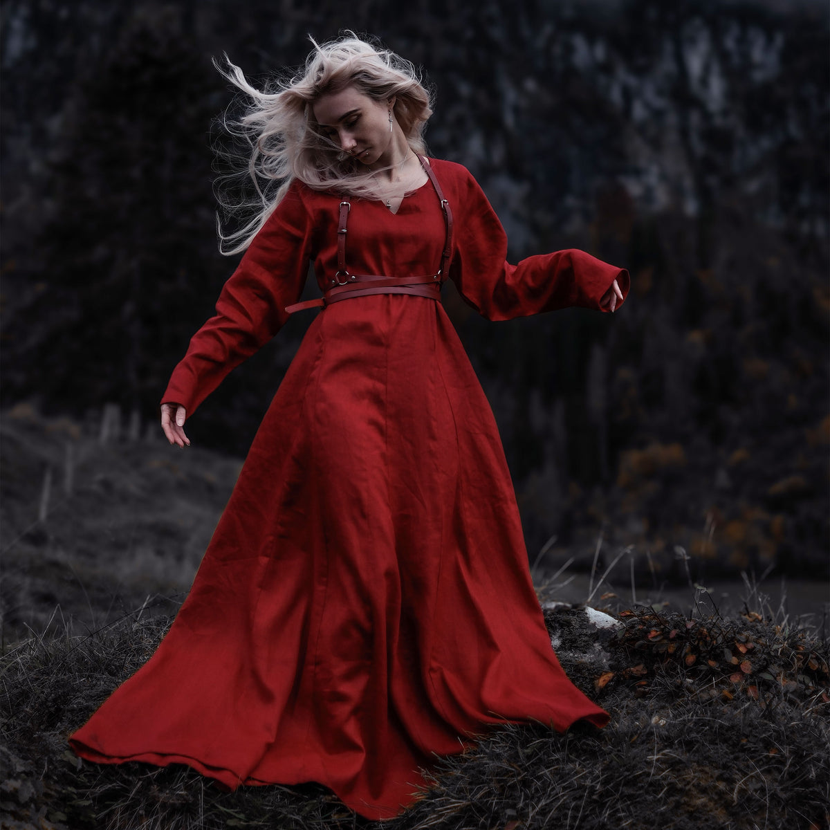 Product image Medieval Dress Linen Red
