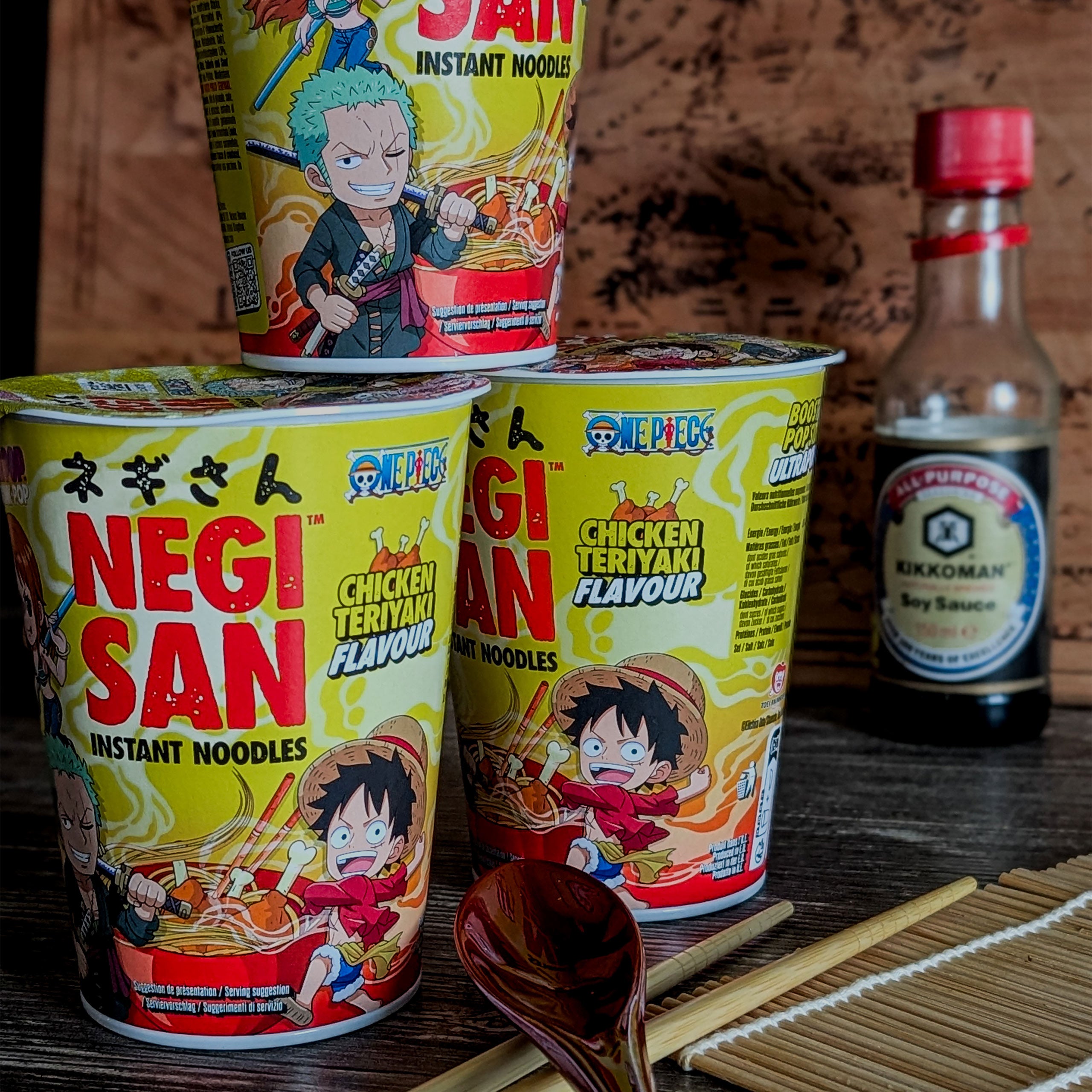 Luffy, Zoro and Nami Chicken Teriyaki Instant Noodles - One Piece