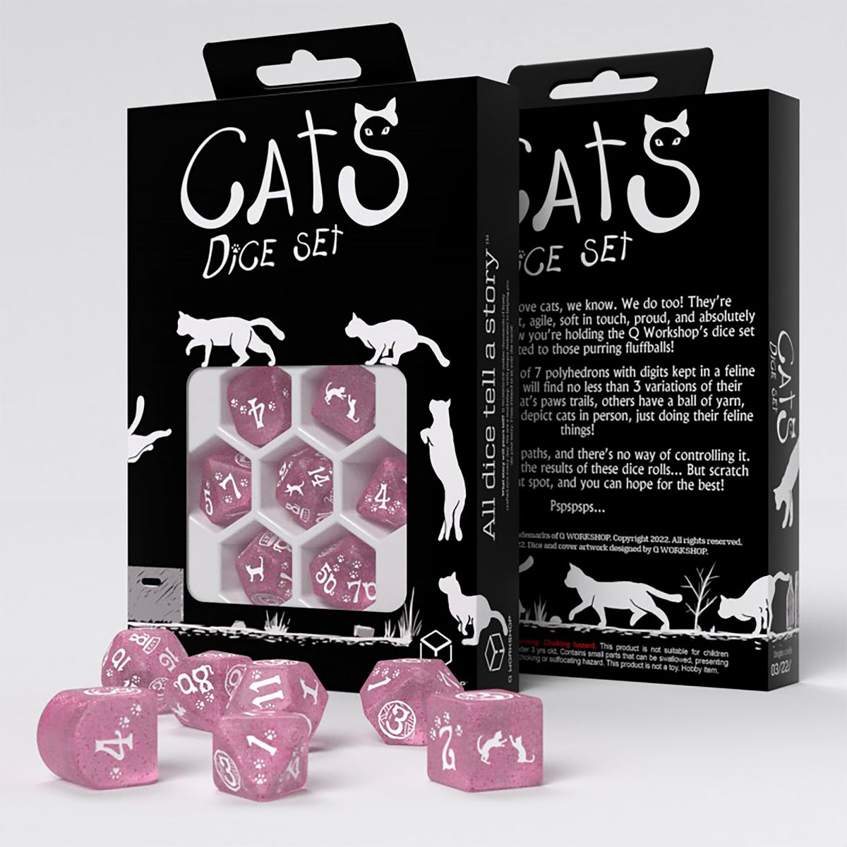 Product image Cats - Daisy Glitter RPG Dice Set 7pcs