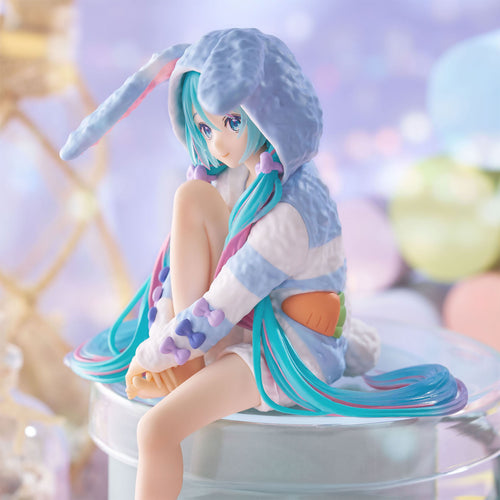 Product image Hatsune Miku - Miku Rabbit Ear Hood Pajama Blue Noodle Stopper Figure