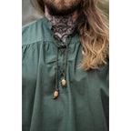 Product image Medieval Stand-Up Collar Lace-Up Shirt Louis Sleeveless Green