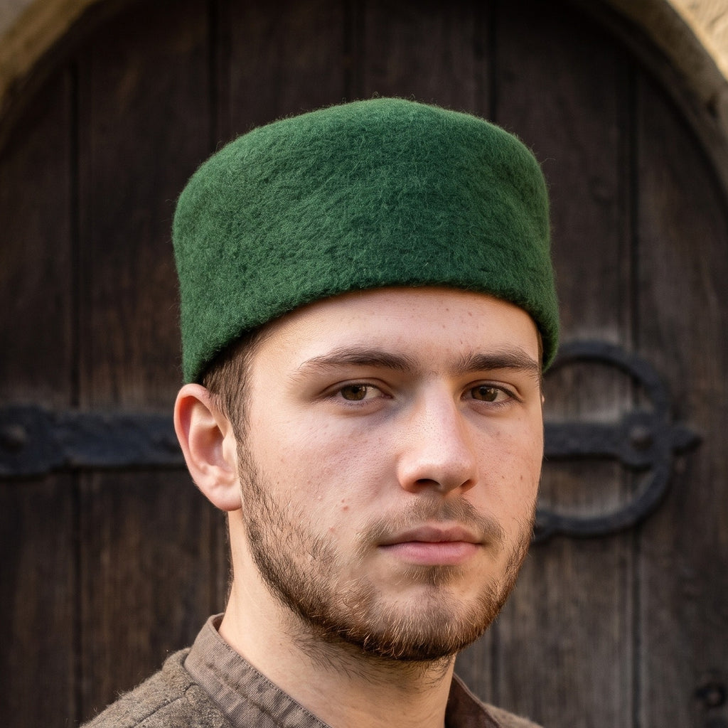 Product image Medieval Wool Felt Cap Hans green