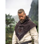 Product image Medieval Gugel Tyr with Wolf Embroidery brown