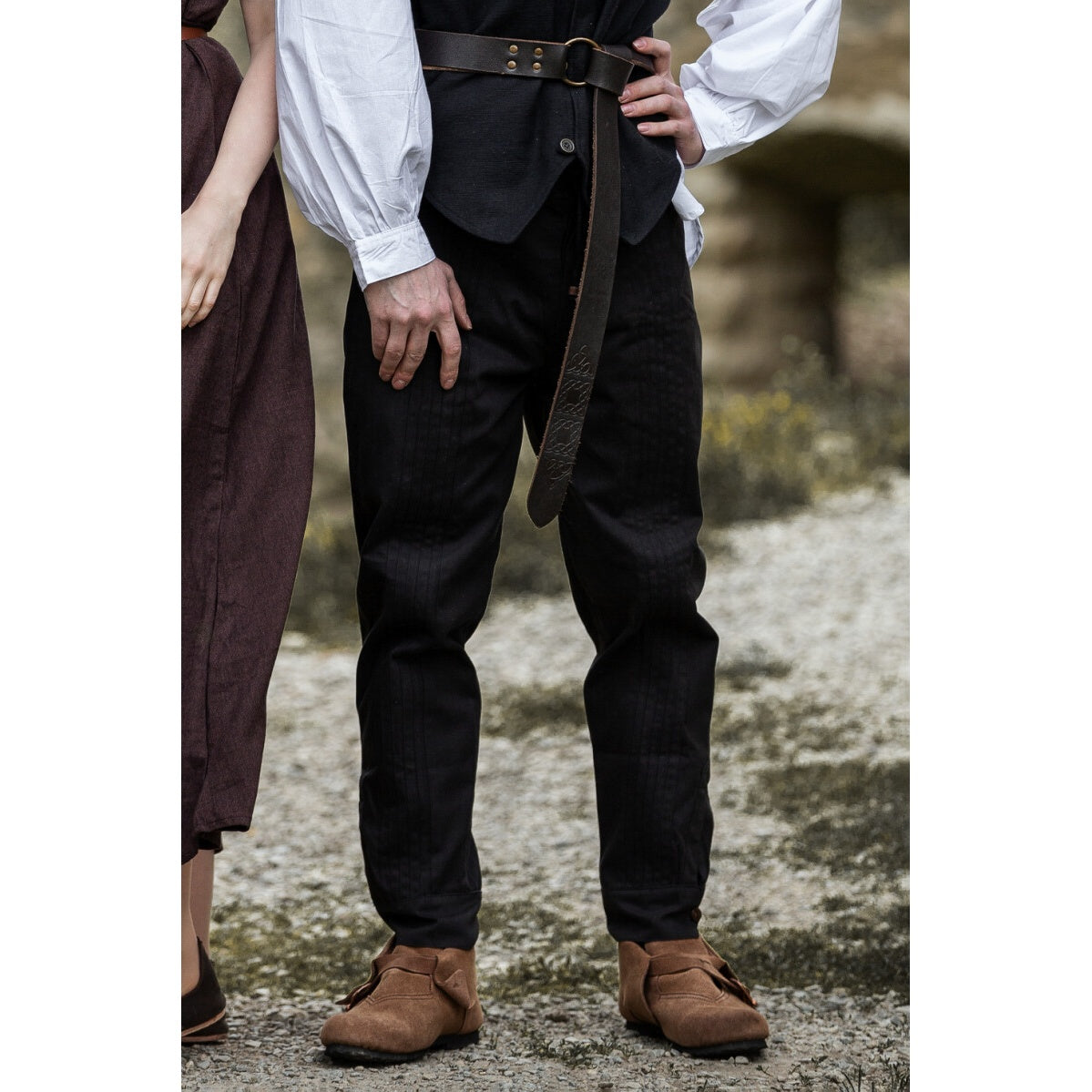 Product image Medieval Trousers Oskar with Decorative Stitching black