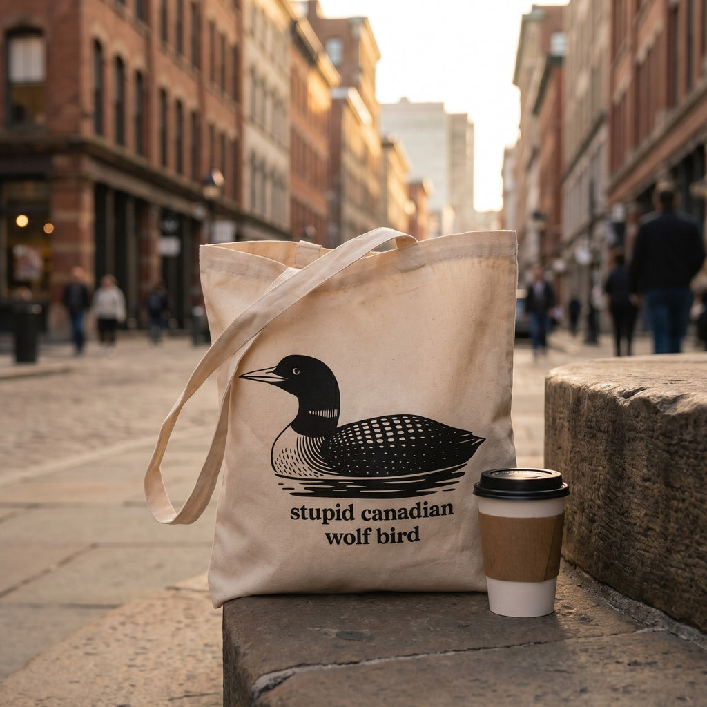 Product image Stupid Canadian Wolf Bird Tote Bag for Heated Rivalry Fans