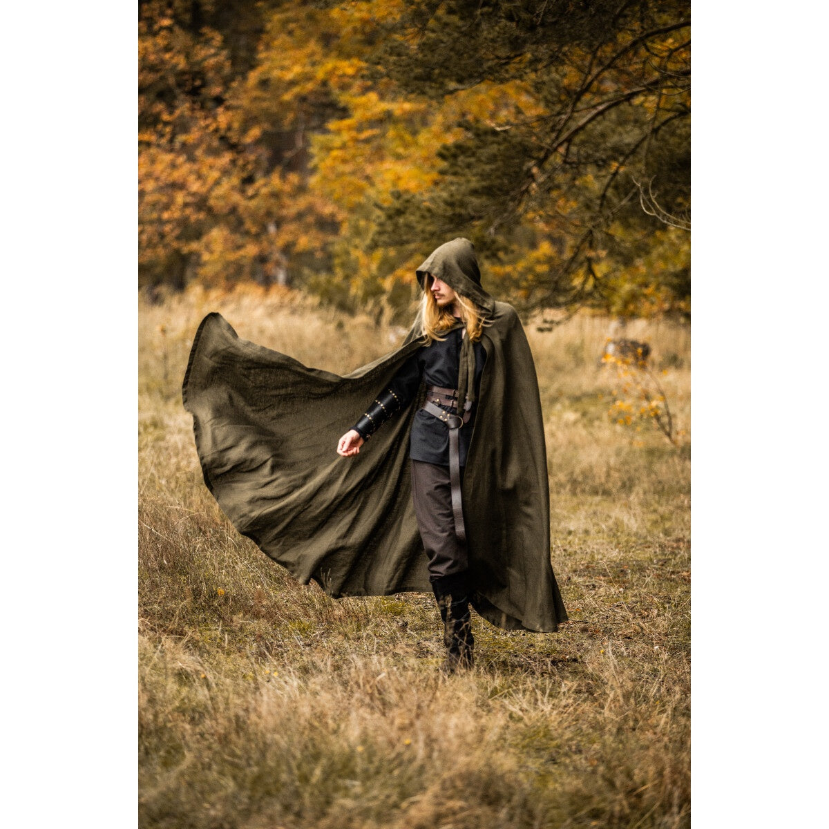 Product image Medieval Linen Cloak Mimir green