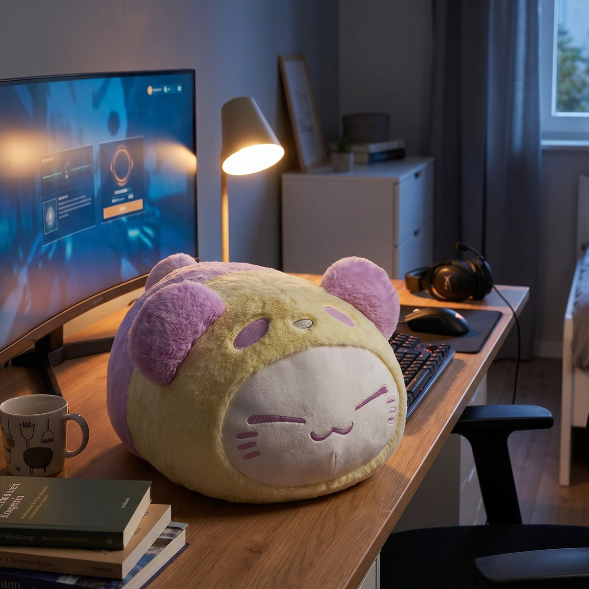 Product image Nemuneko Cat Plush Figure Pastel Panda Big Purple 33 cm