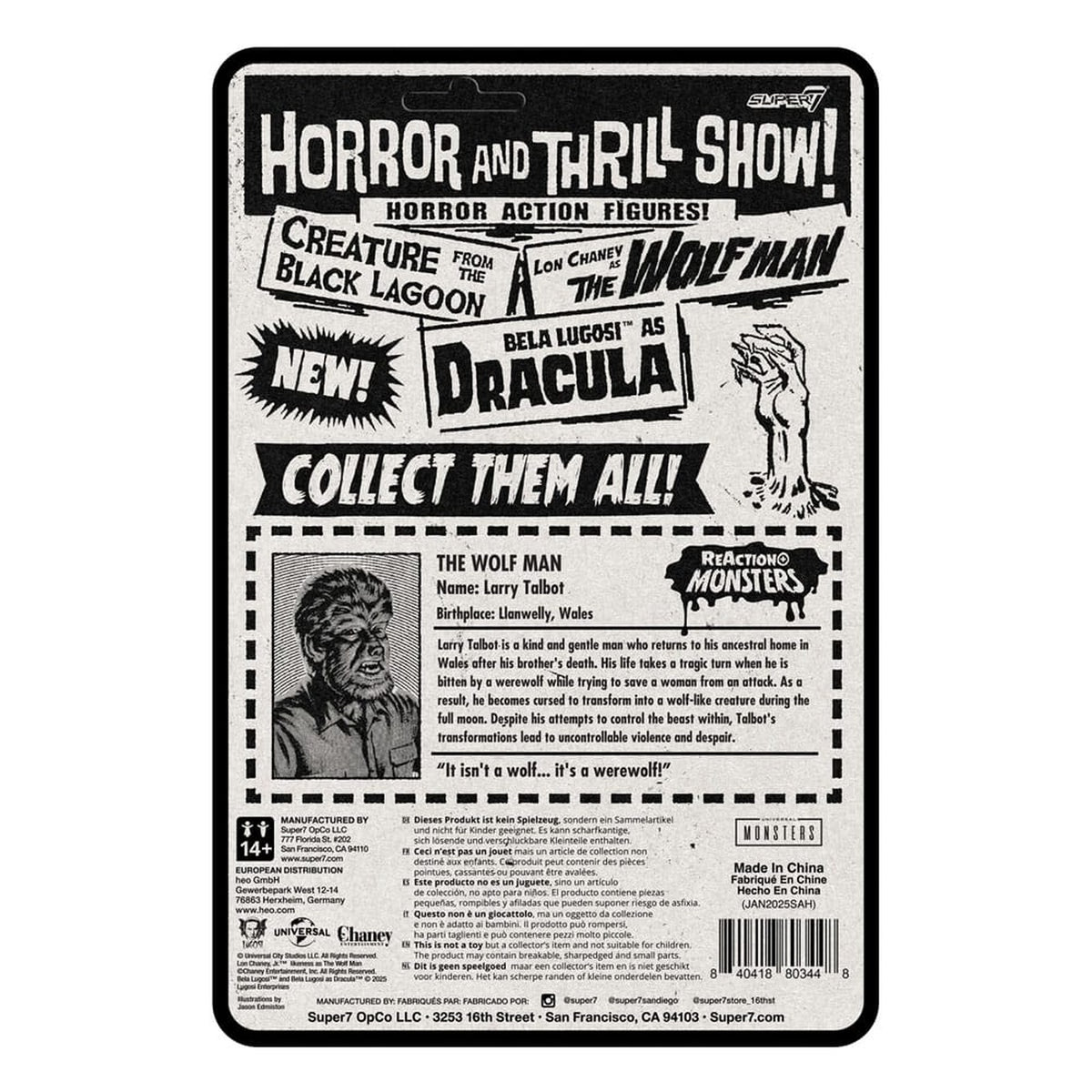 Product image Universal Monsters ReAction+ Action Figure Wave 1 The Wolf Man 10 cm