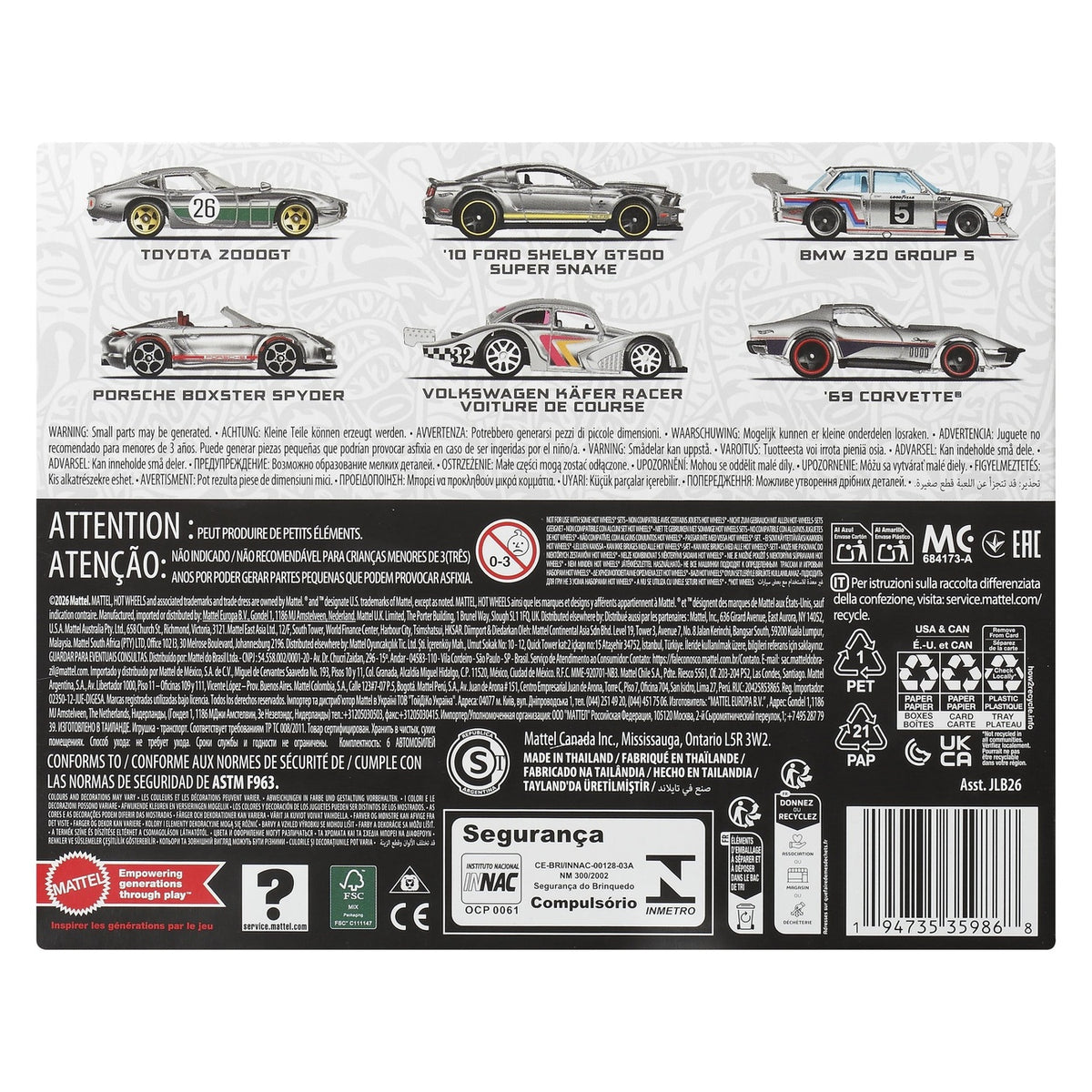 Product image Hot Wheels Silver Series Die-Cast Vehicles 6-Pack 1/64 ZAMAC