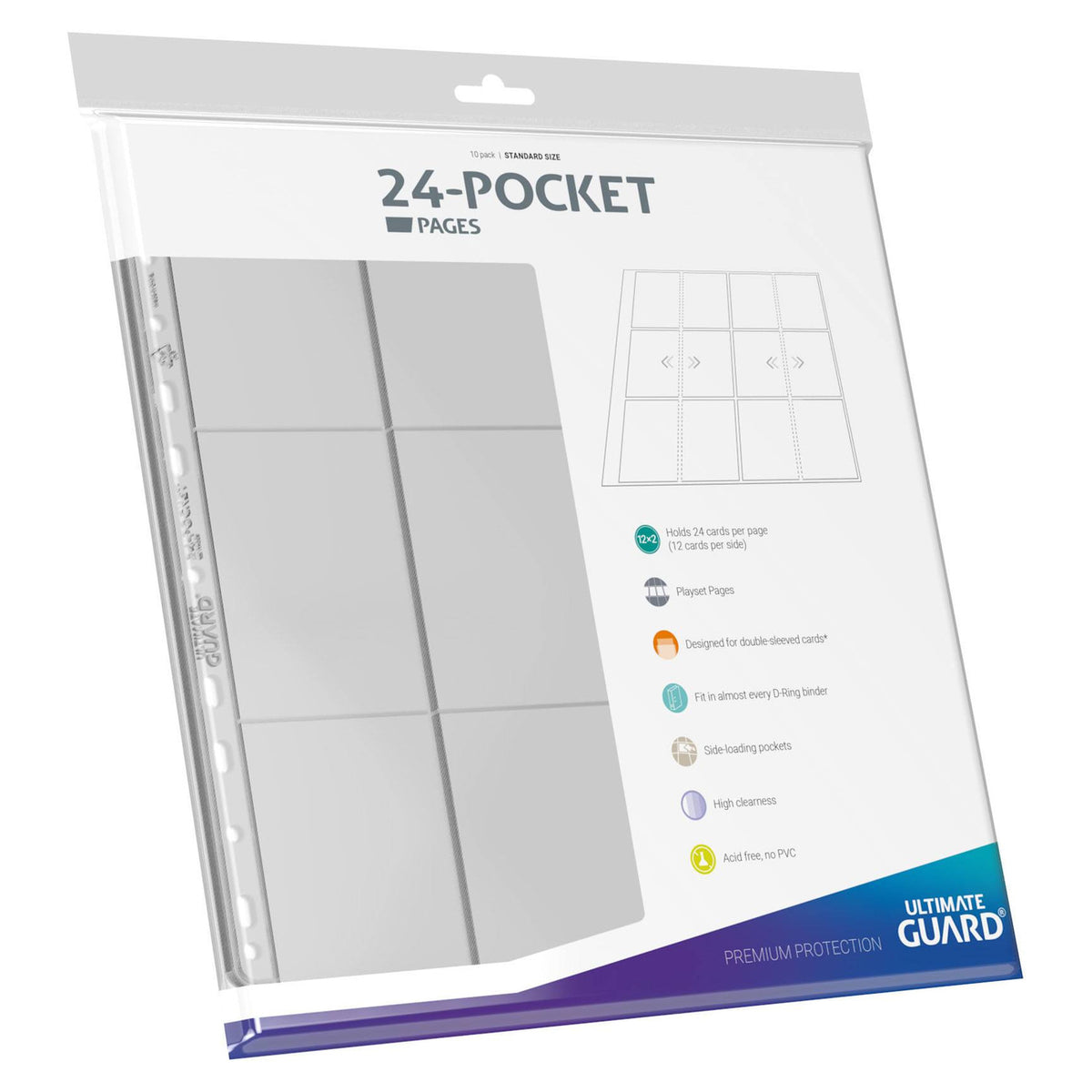 Product image Ultimate Guard 24-Pocket QuadRow Pages Side-Loading (10) - Transparent