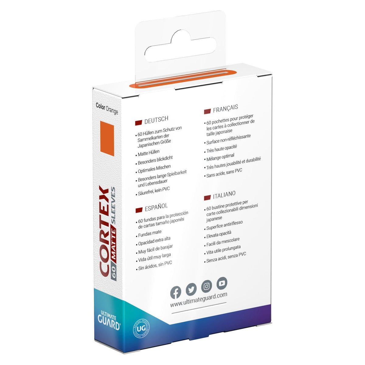 Product image Ultimate Guard Cortex Sleeves Matte Japanese Size (60) - Orange