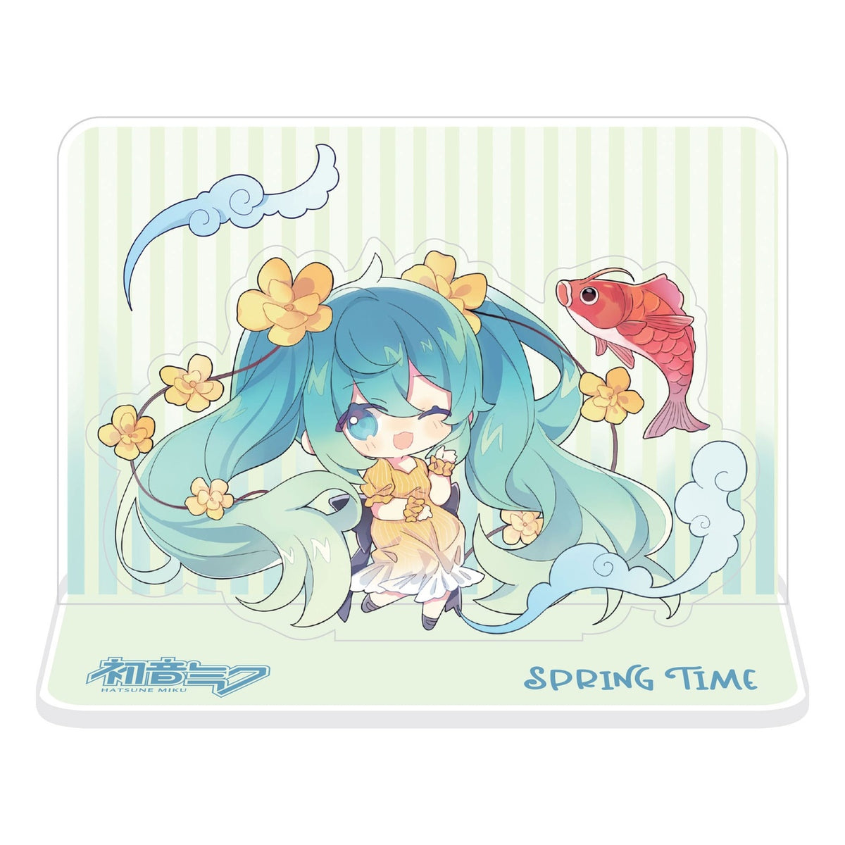 Product image Hatsune Miku Acrylic Figure Stand Hatsune Miku Spring Time Chibi Miku with Koi 11 cm
