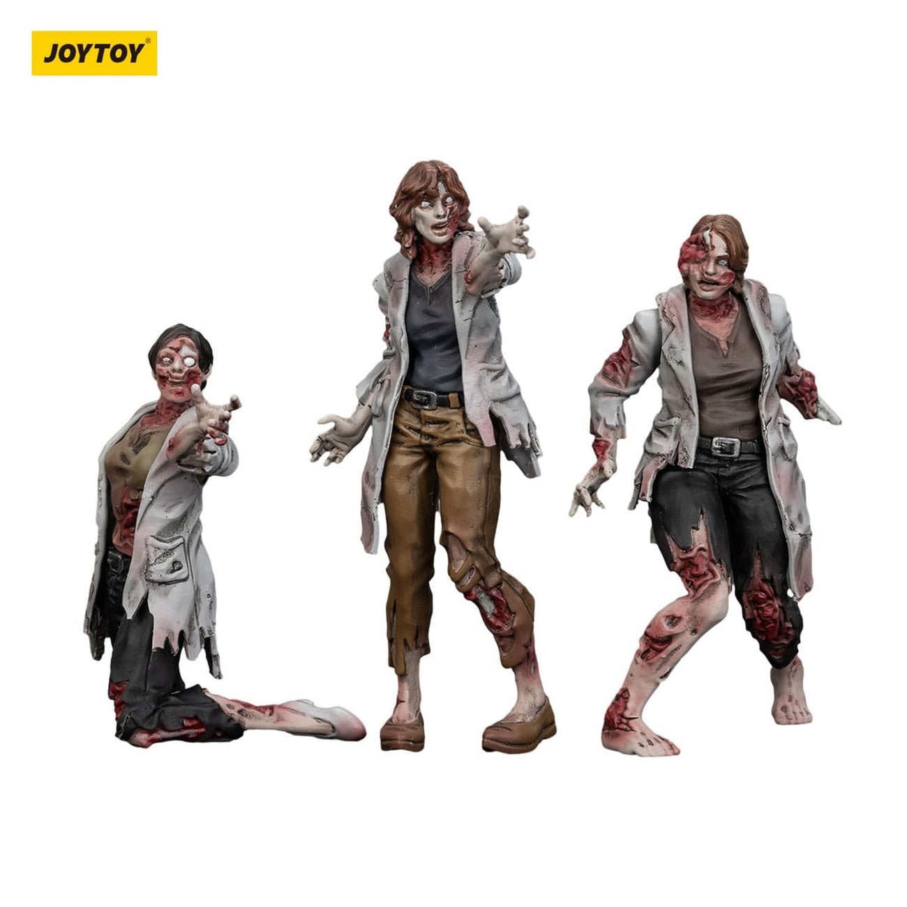 Zombie フィギュア　3体セット Zombie Dark Source Action Figures 3-Pack Scientists (Female) 8 cm