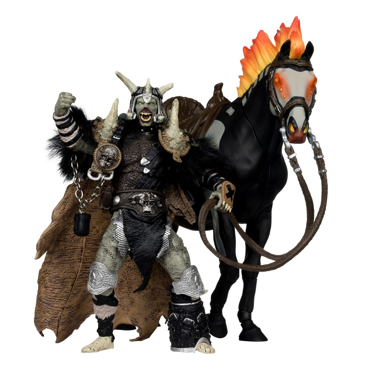 Product image Spawn Bloodaxe Action Figure with Horse (Spawn: The Dark Ages) (McFarlane Toys 30th Anniversary) (Gold Label) 18 cm