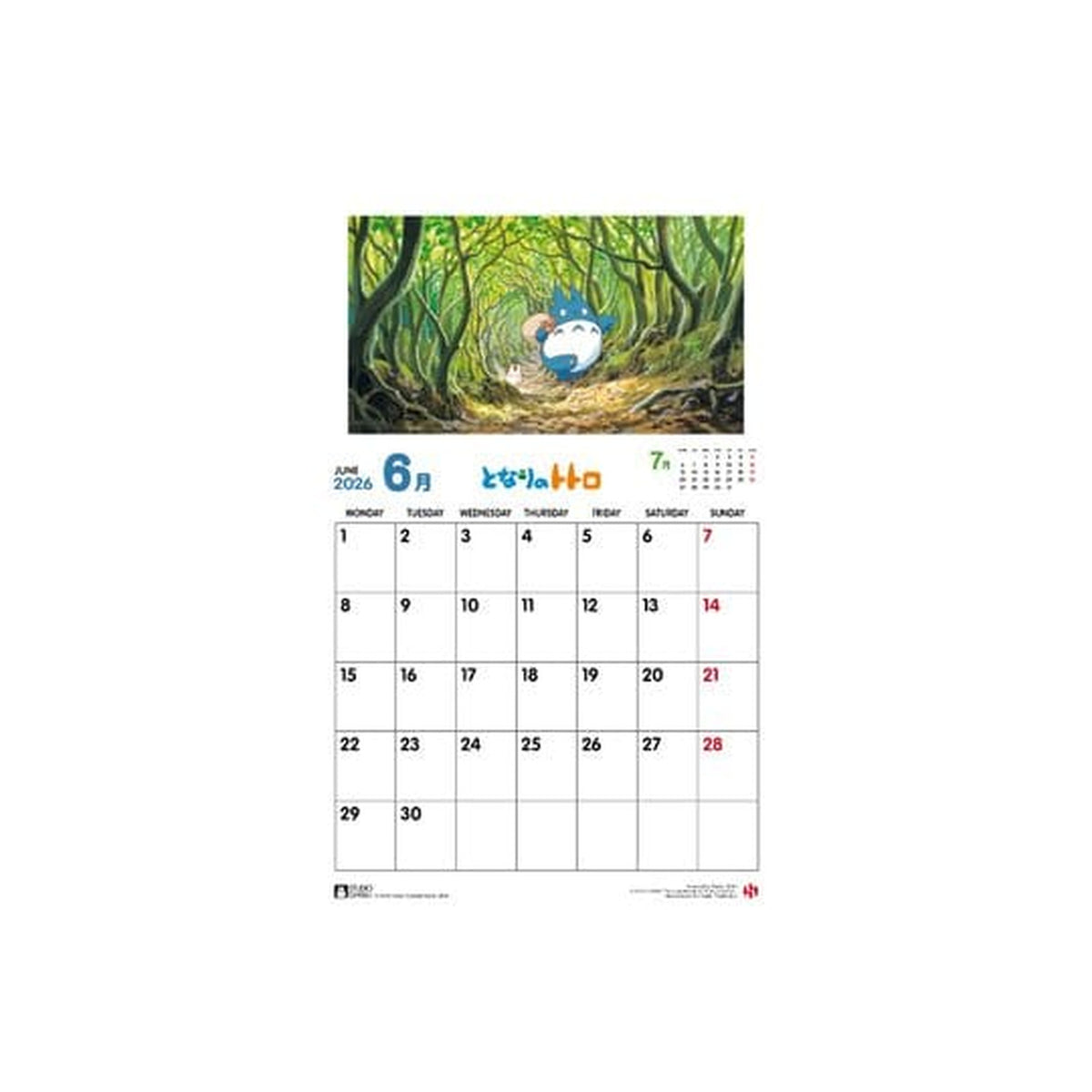Product image My Neighbor Totoro Calendar 2026 *English Version*
