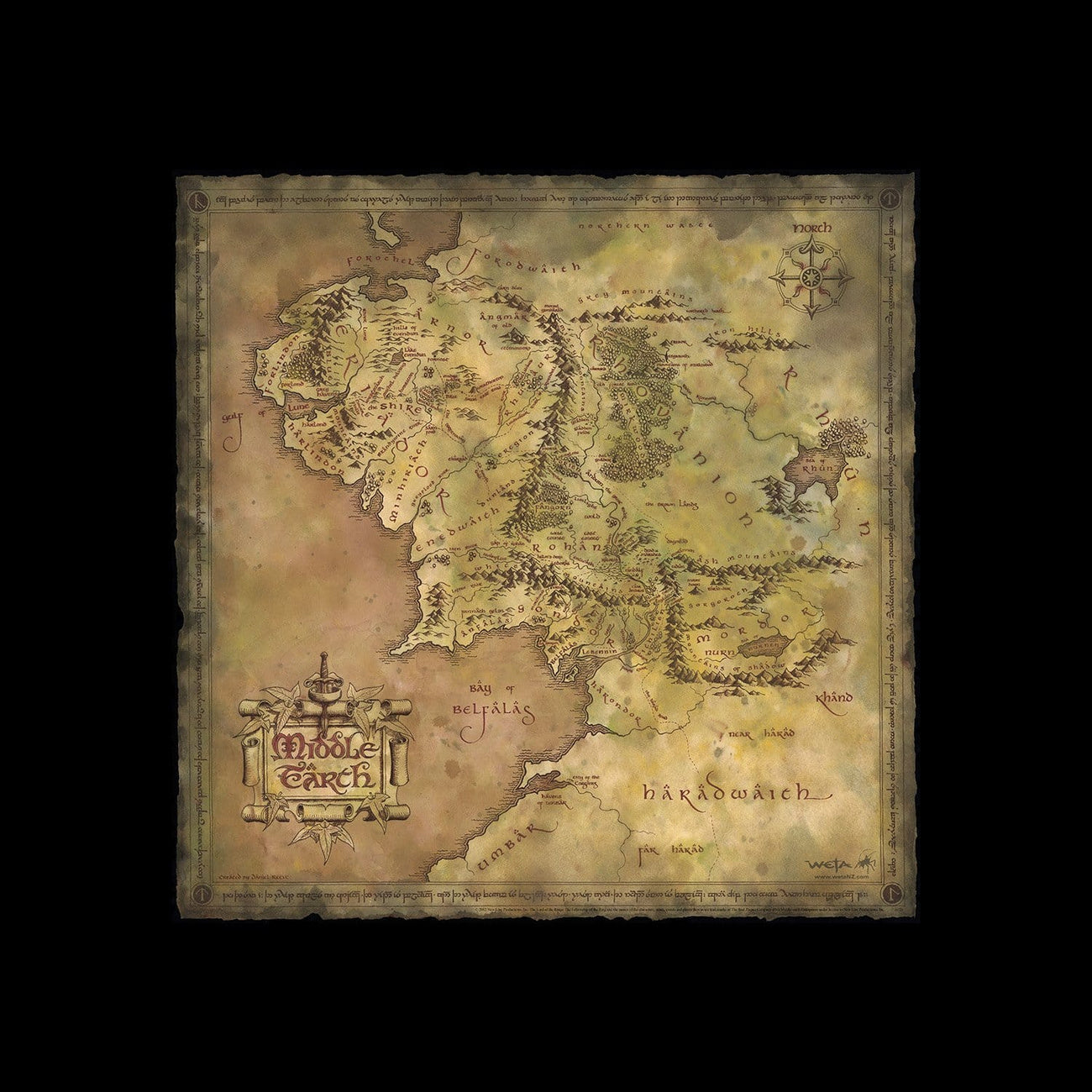 Product image The Lord of the Rings Art Print Parchment Map of Middle-earth 59 x 30 cm